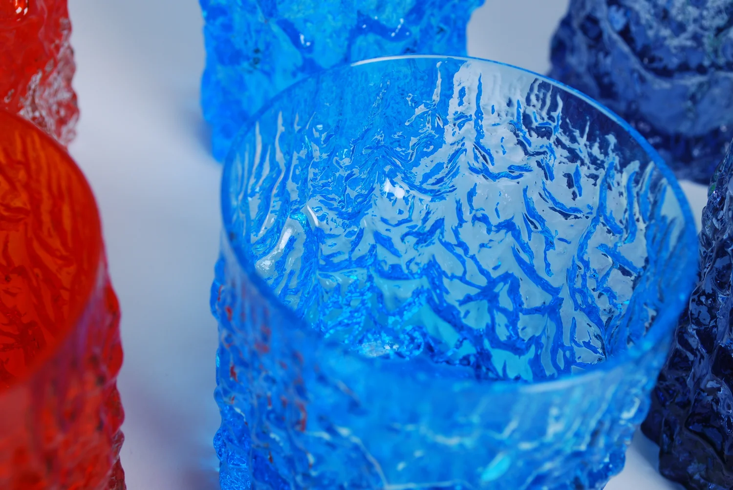 ビンテージWhite Friars GLASS(‘69-GeoffreyBaxt Vintage Whitefriars Blue Glass Vase Teadrop Geoffrey Baxter